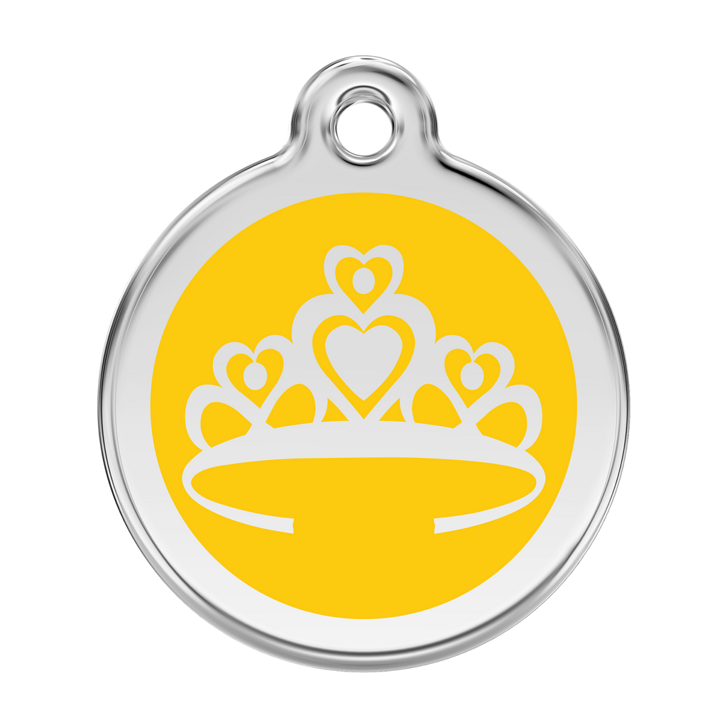 Red Dingo Stainless Steel & Enamel Crown Dog ID Tag