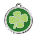 Red Dingo Stainless Steel & Enamel Green Clover Dog ID Tag