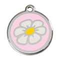 Red Dingo Stainless Steel & Enamel Daisy Dog ID Tag