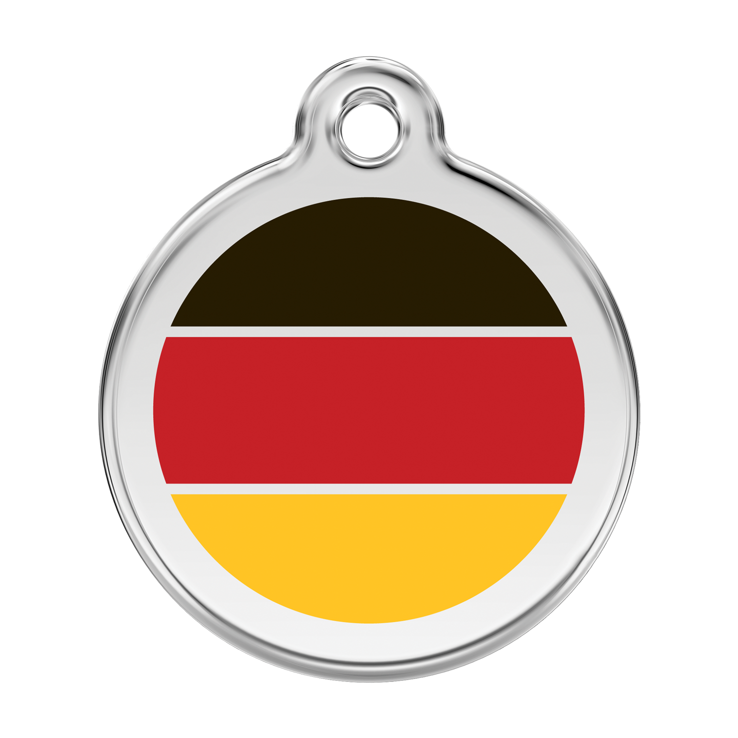 Red Dingo Stainless Steel & Enamel German Flag Dog ID Tag