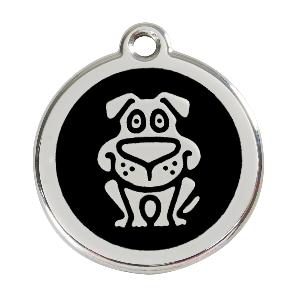 Red Dingo Stainless Steel & Enamel Happy Dog ID Tag