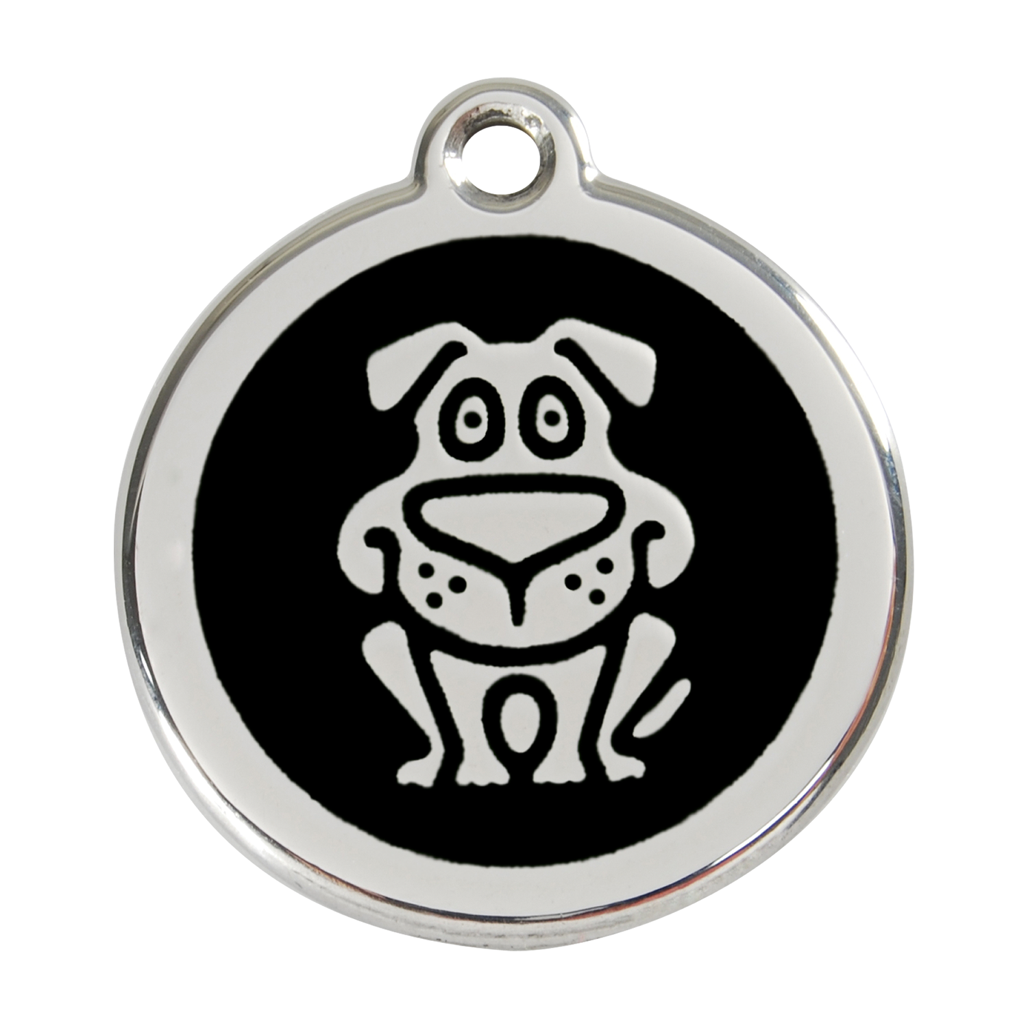 Red Dingo Stainless Steel & Enamel Happy Dog ID Tag