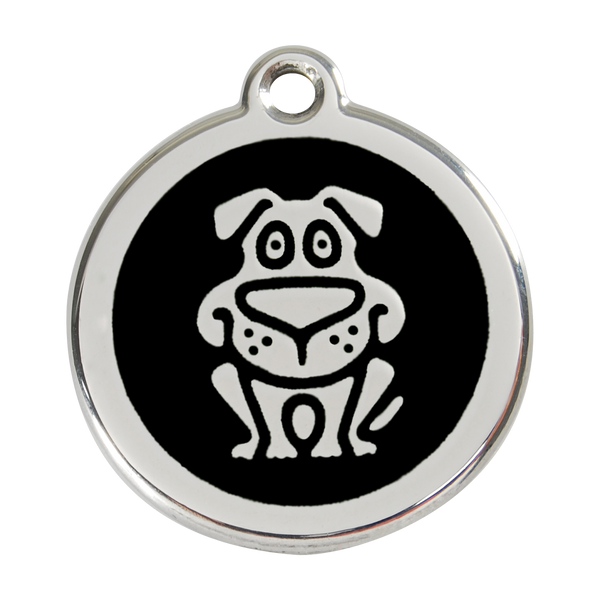 Red Dingo Stainless Steel & Enamel Happy Dog ID Tag