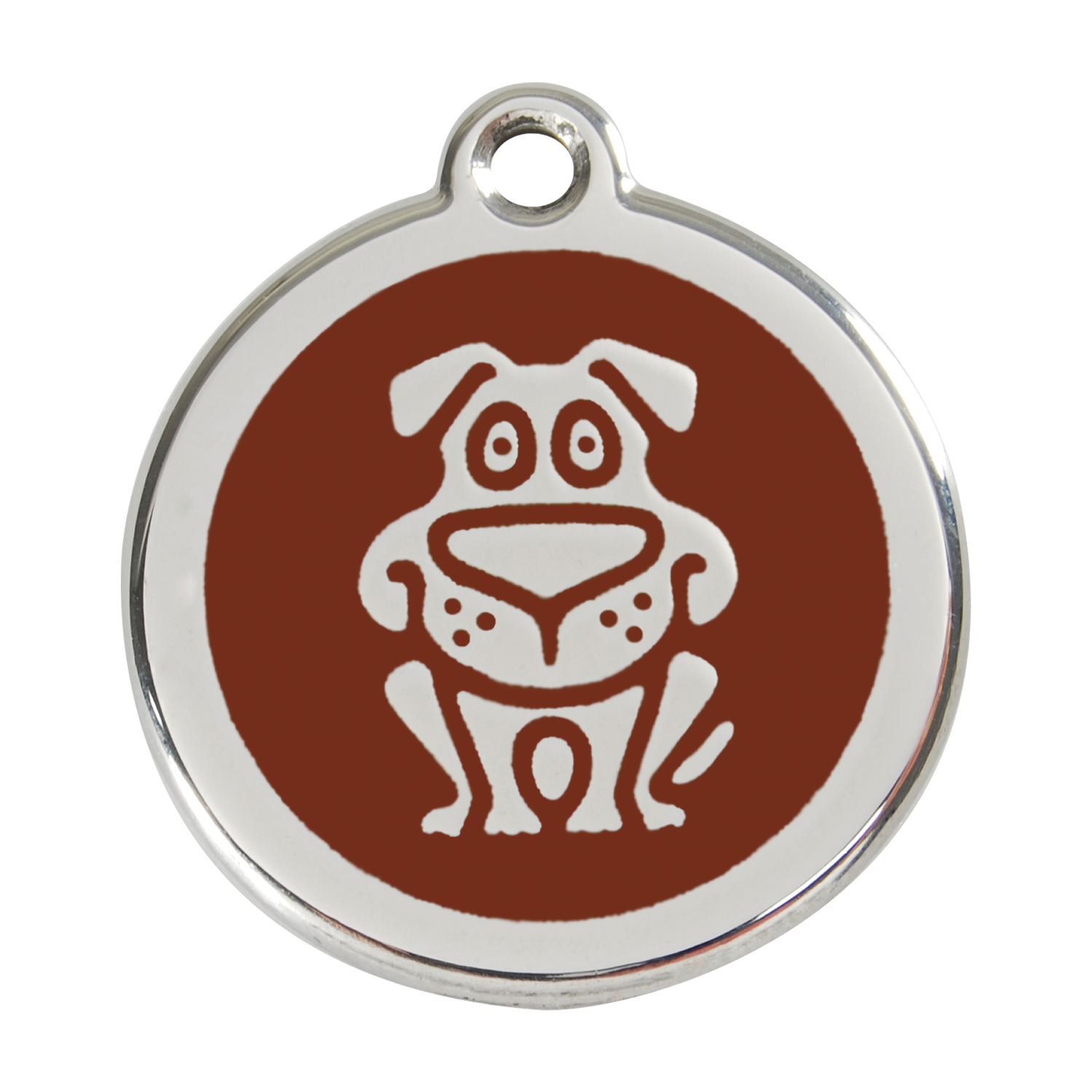 Red Dingo Stainless Steel & Enamel Happy Dog ID Tag