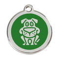 Red Dingo Stainless Steel & Enamel Happy Dog ID Tag