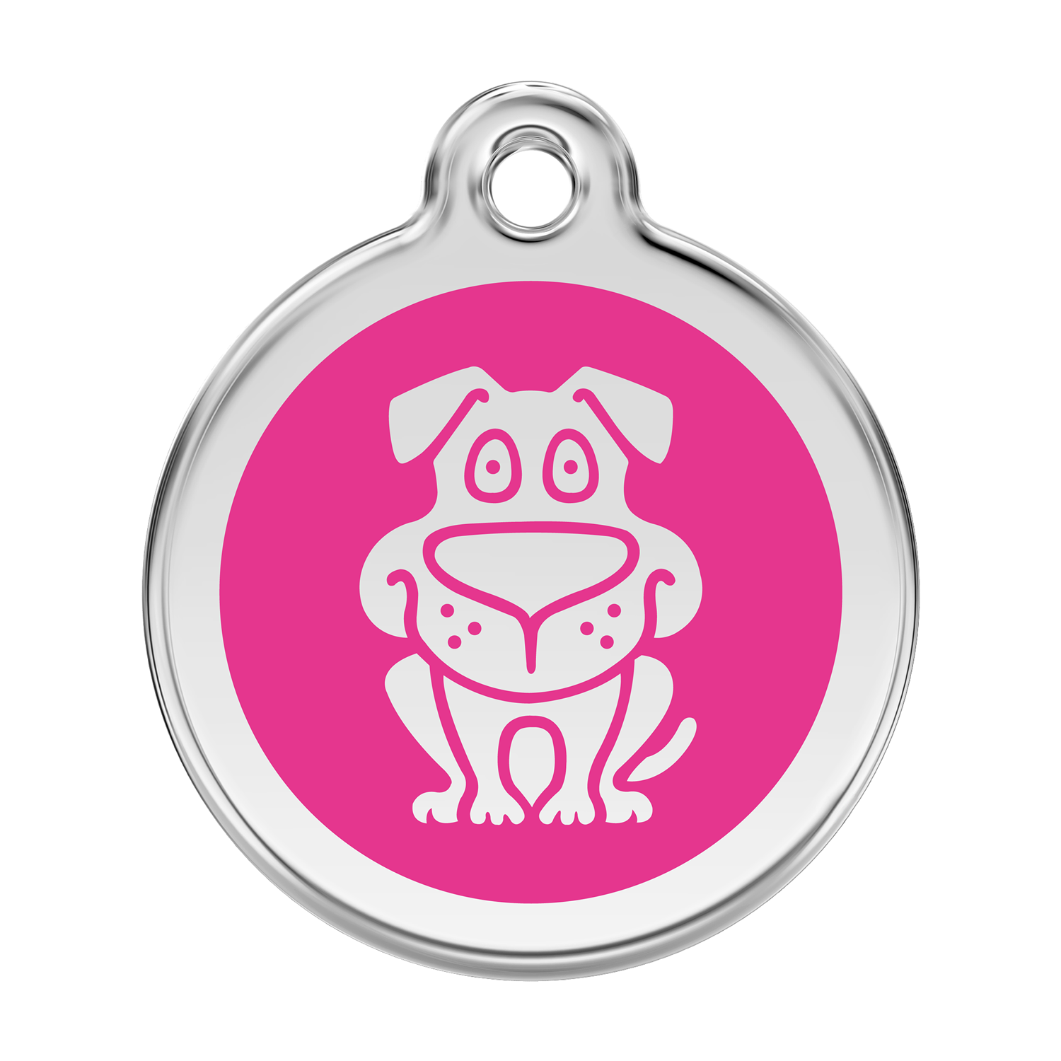 Red Dingo Stainless Steel & Enamel Happy Dog ID Tag