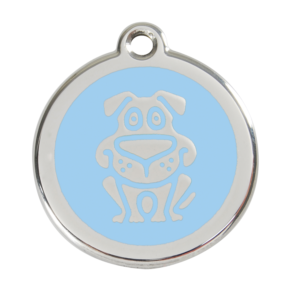 Red Dingo Stainless Steel & Enamel Happy Dog ID Tag