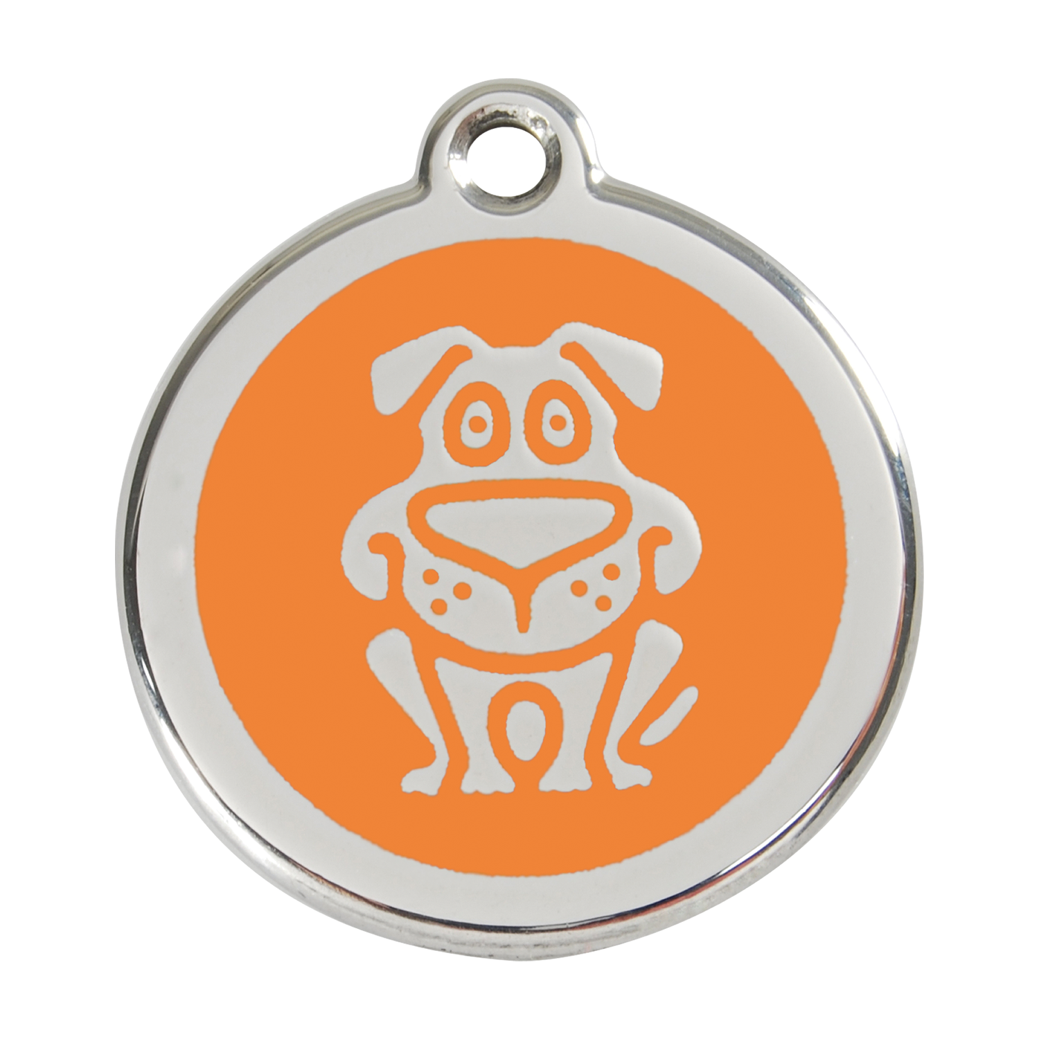 Red Dingo Stainless Steel & Enamel Happy Dog ID Tag