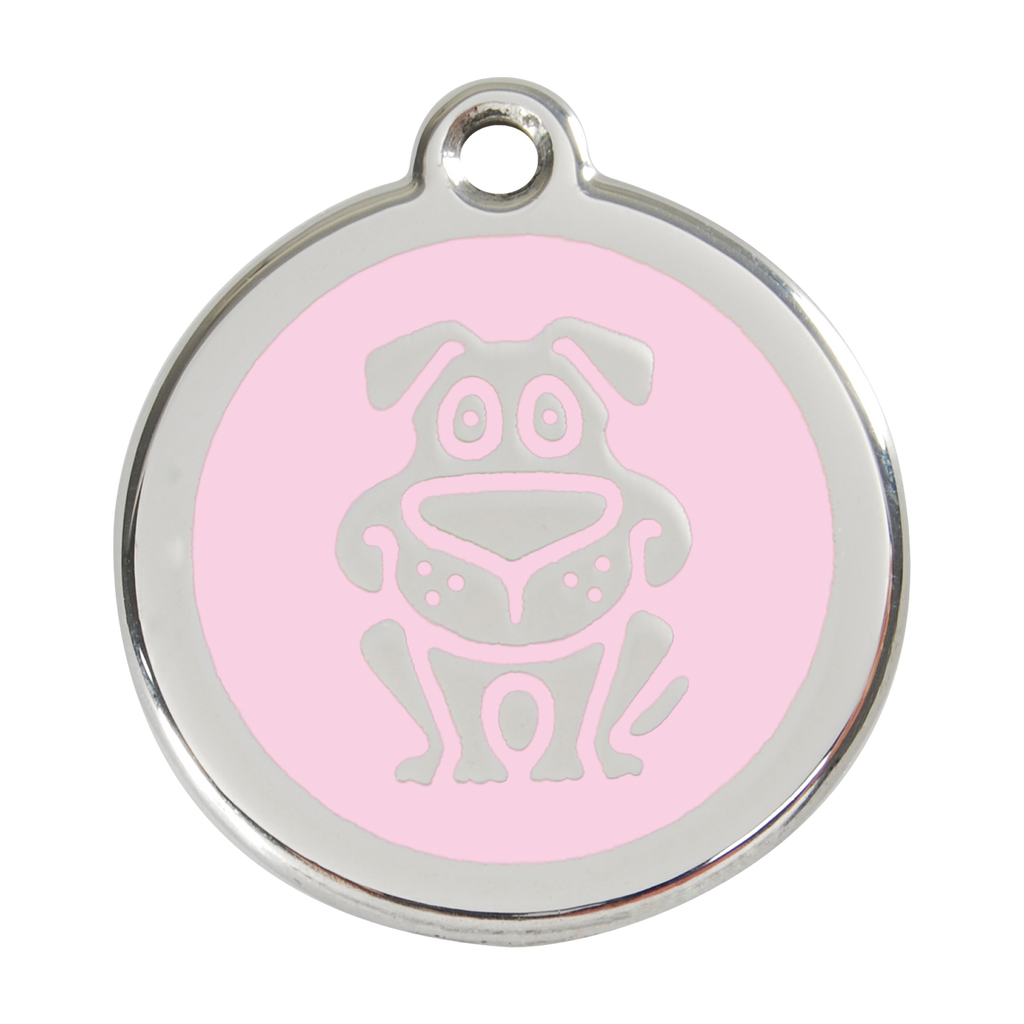 Red Dingo Stainless Steel & Enamel Happy Dog ID Tag