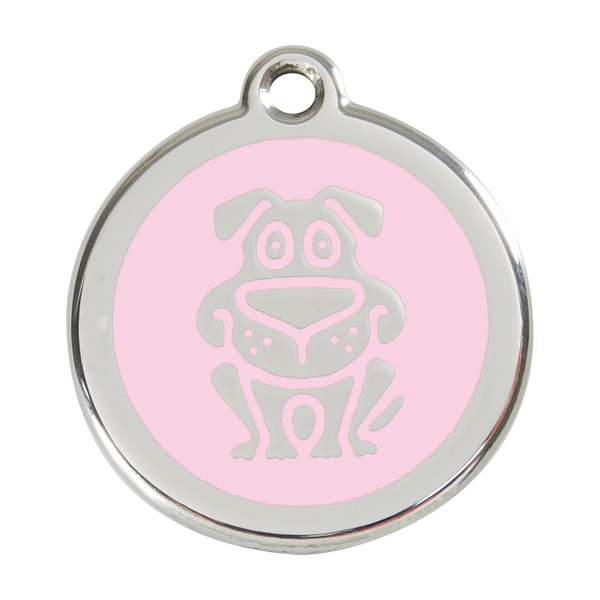 Red Dingo Stainless Steel & Enamel Happy Dog ID Tag