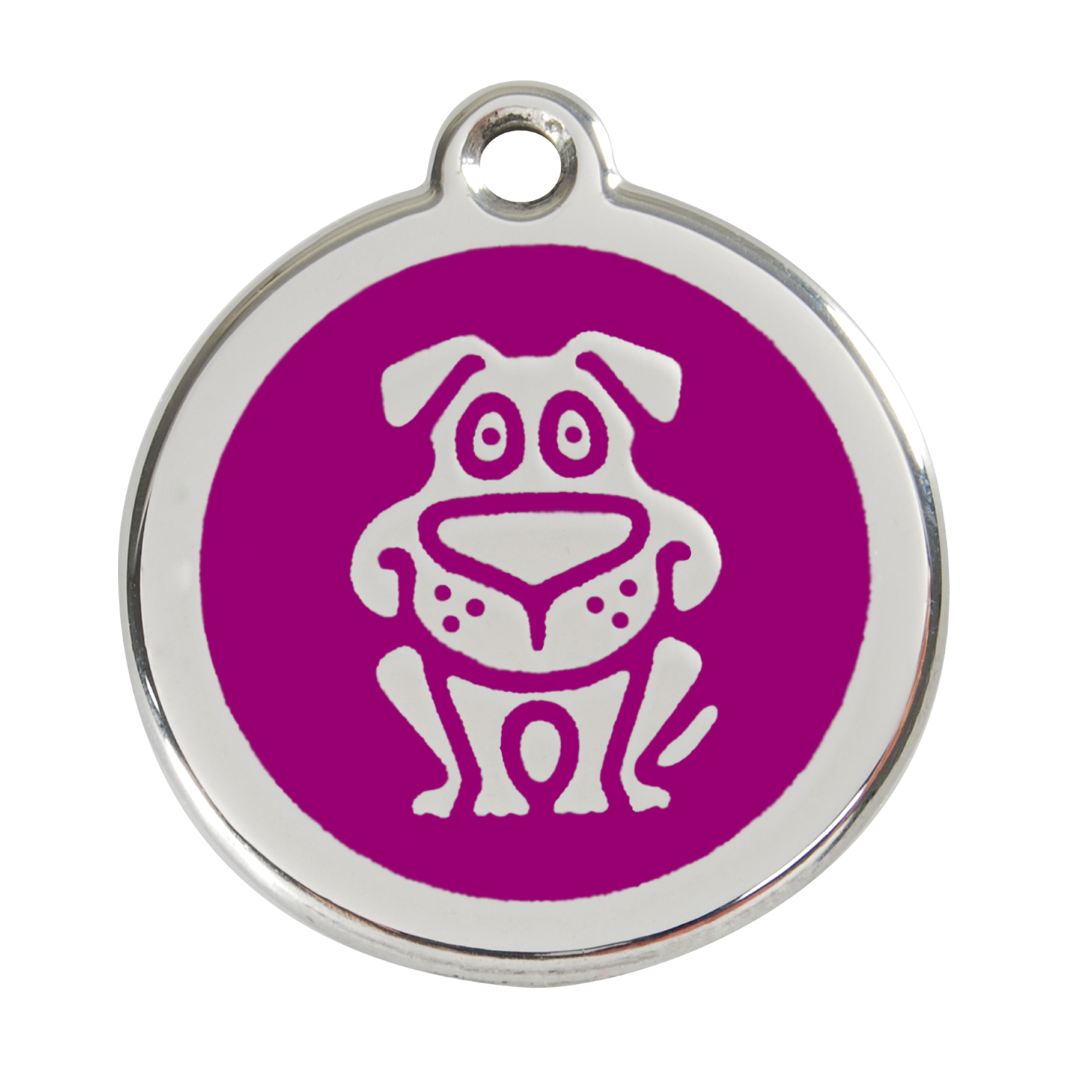 Red Dingo Stainless Steel & Enamel Happy Dog ID Tag