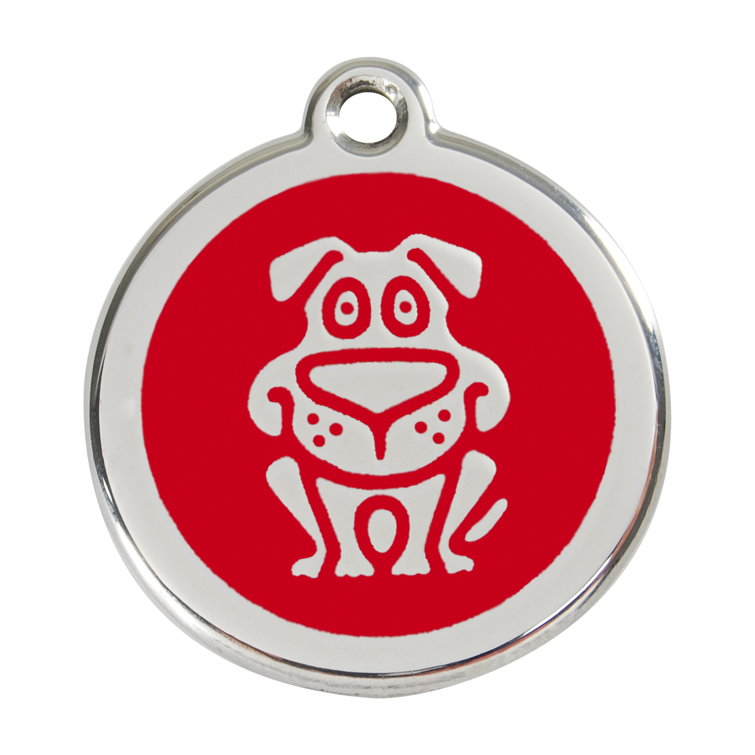 Red Dingo Stainless Steel & Enamel Happy Dog ID Tag