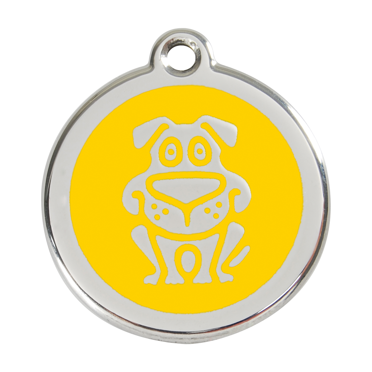 Red Dingo Stainless Steel & Enamel Happy Dog ID Tag