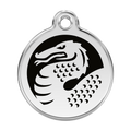 Red Dingo Stainless Steel & Enamel Black Dragon Dog ID Tag
