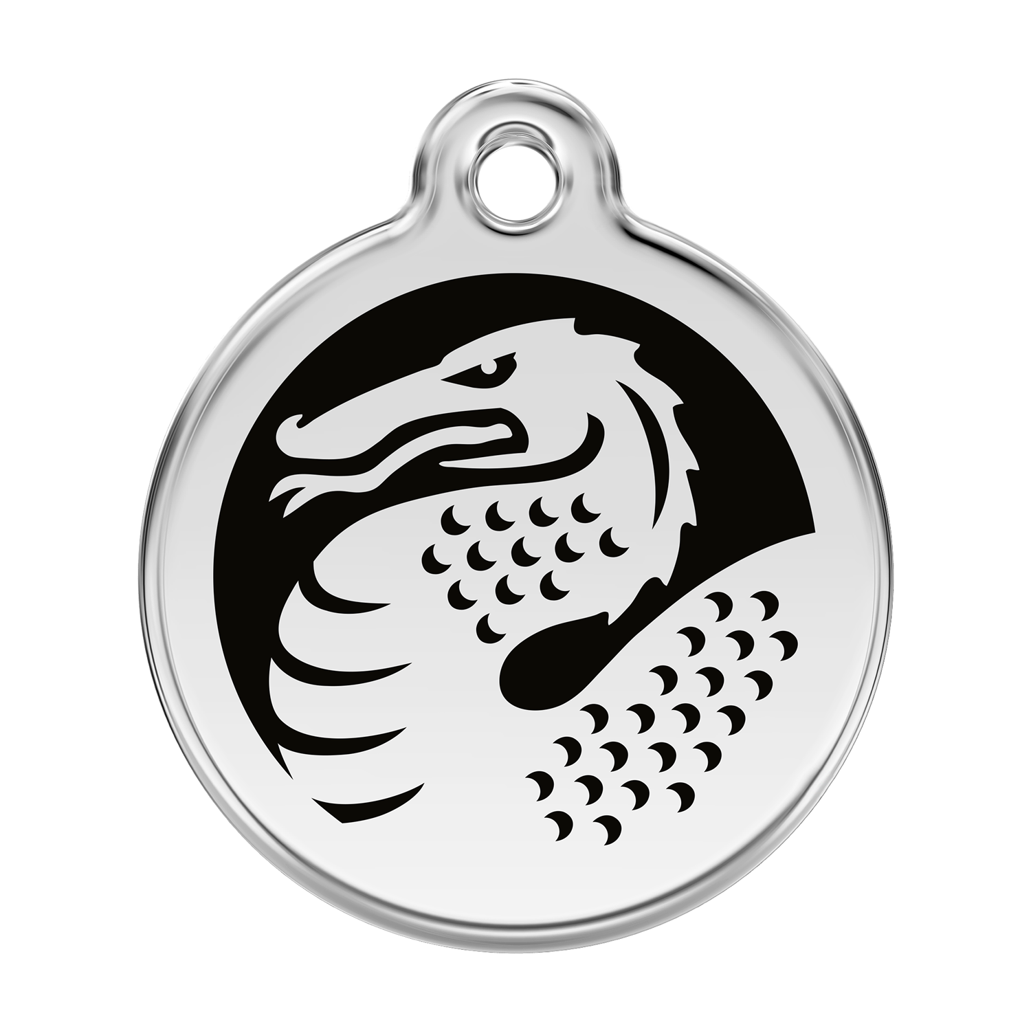 Red Dingo Stainless Steel & Enamel Black Dragon Dog ID Tag