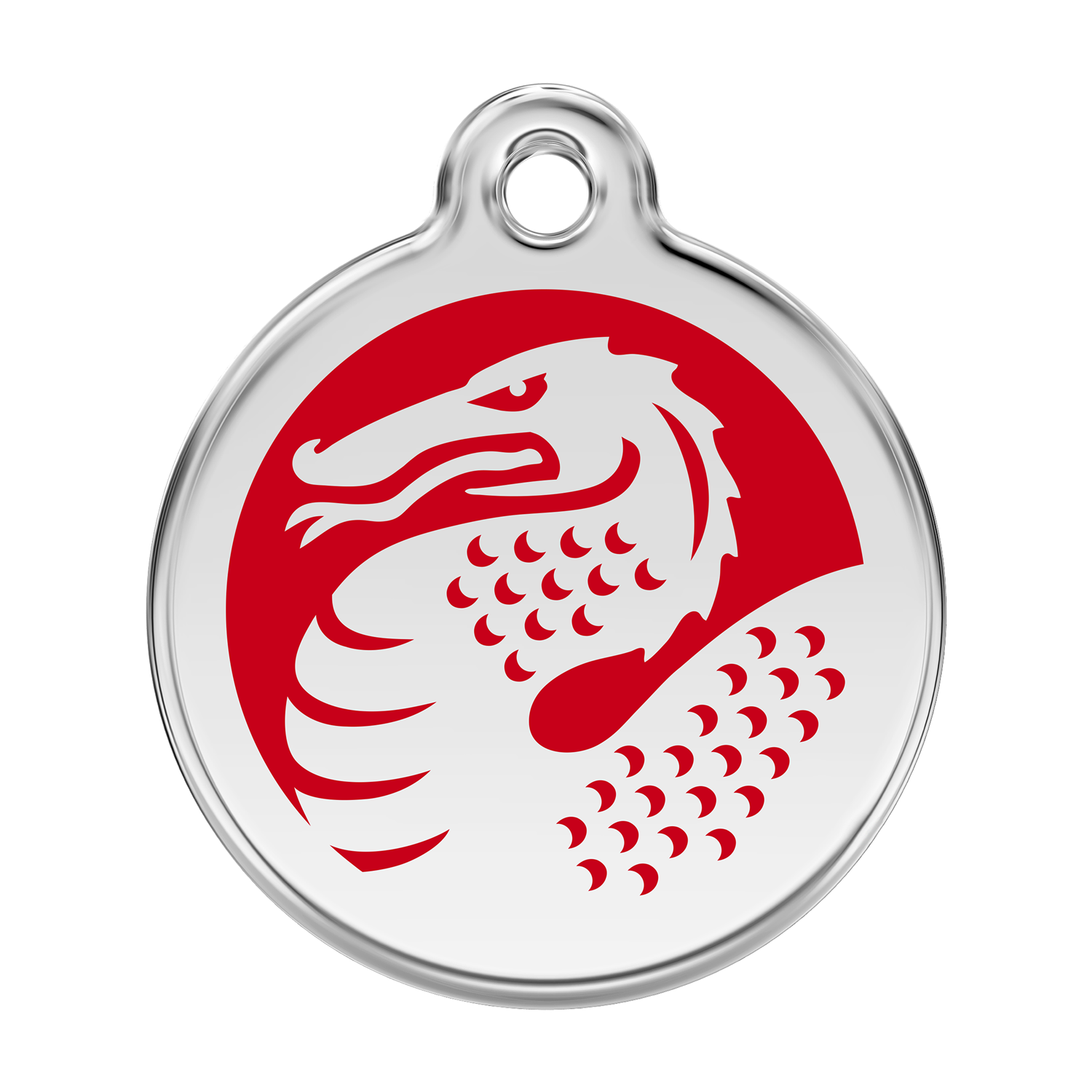 Red Dingo Stainless Steel & Enamel Red Dragon Dog ID Tag
