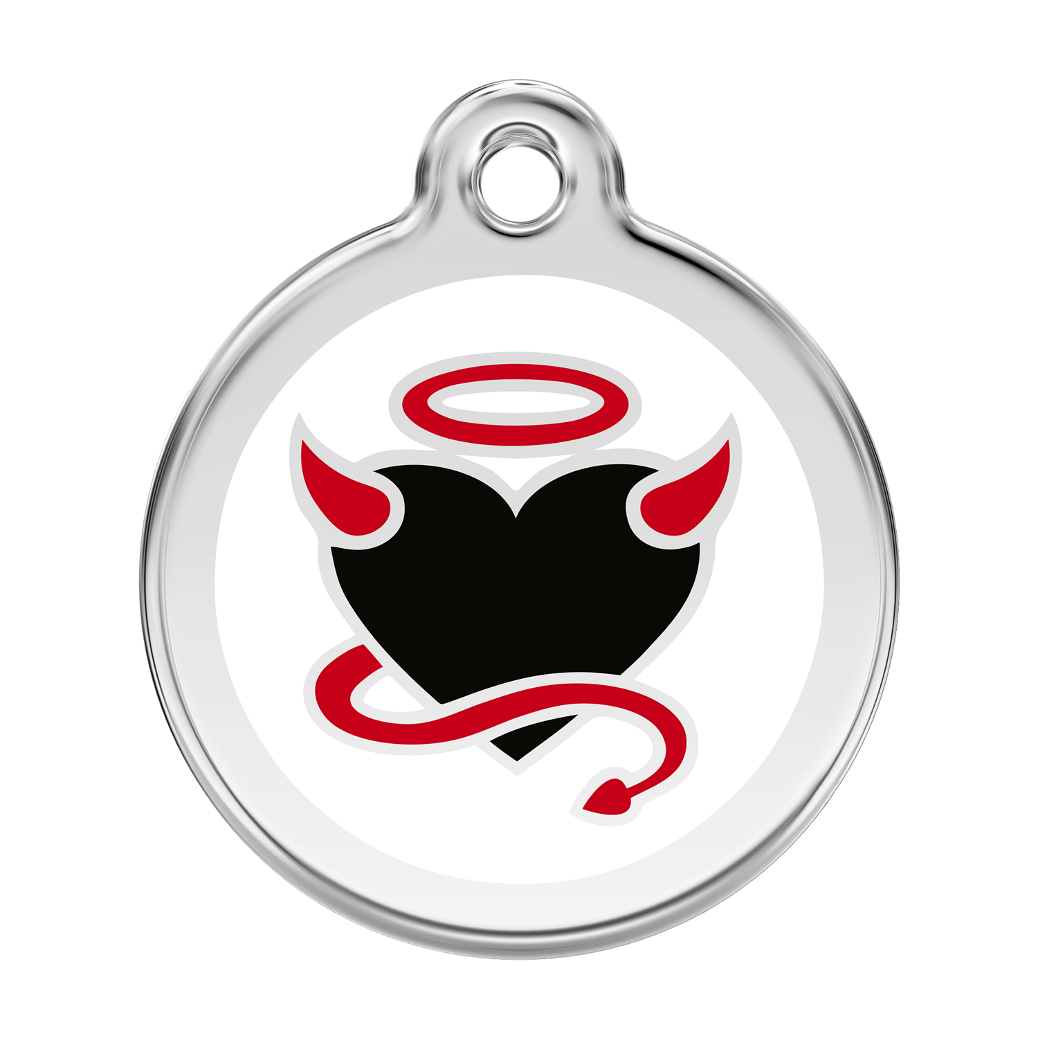 Red Dingo Stainless Steel & Enamel Devil Dog ID Tag