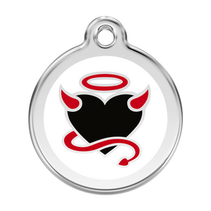 Red Dingo Stainless Steel & Enamel Devil Dog ID Tag