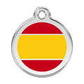 Red Dingo Stainless Steel & Enamel Spanish Flag Dog ID Tag