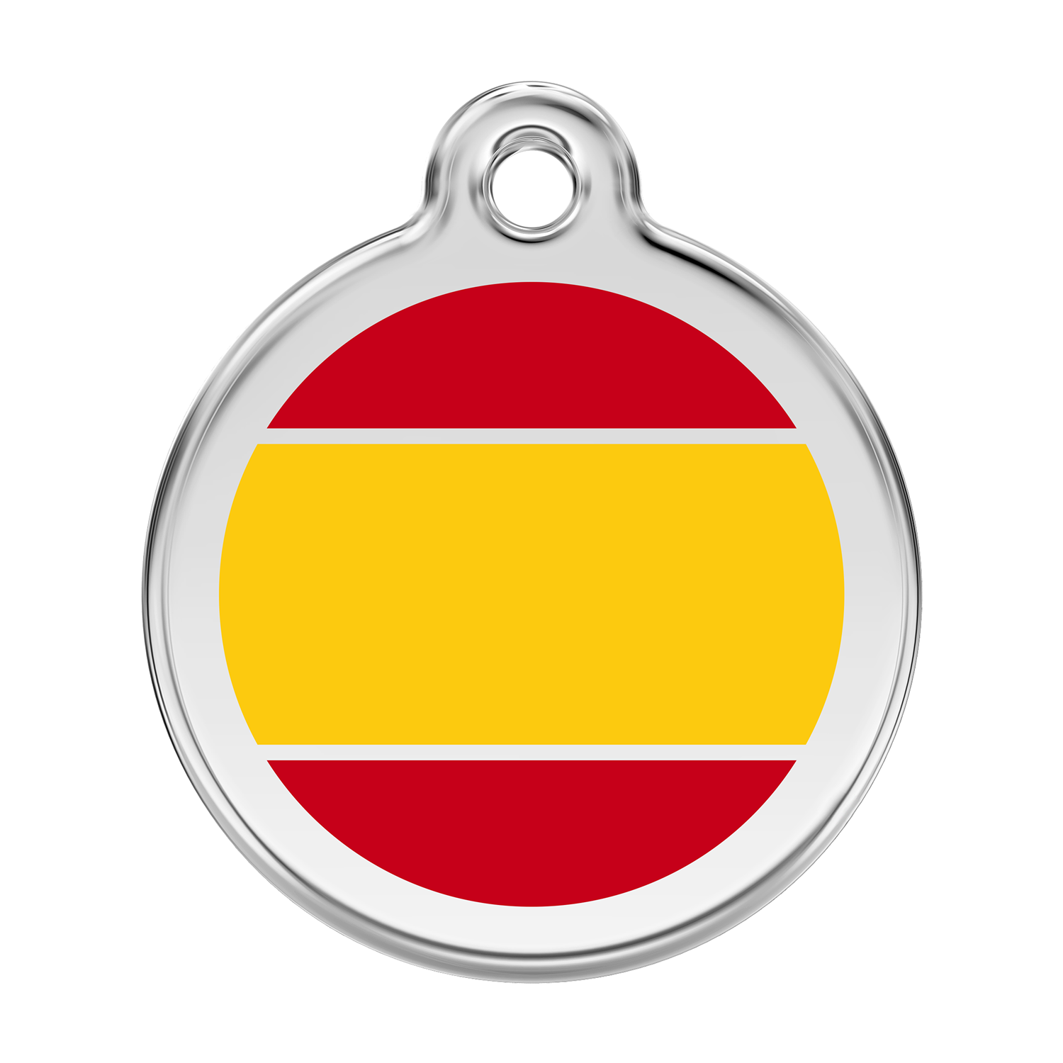 Red Dingo Stainless Steel & Enamel Spanish Flag Dog ID Tag