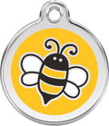 Red Dingo Stainless Steel & Enamel Bumble Bee Dog ID Tag - Yellow