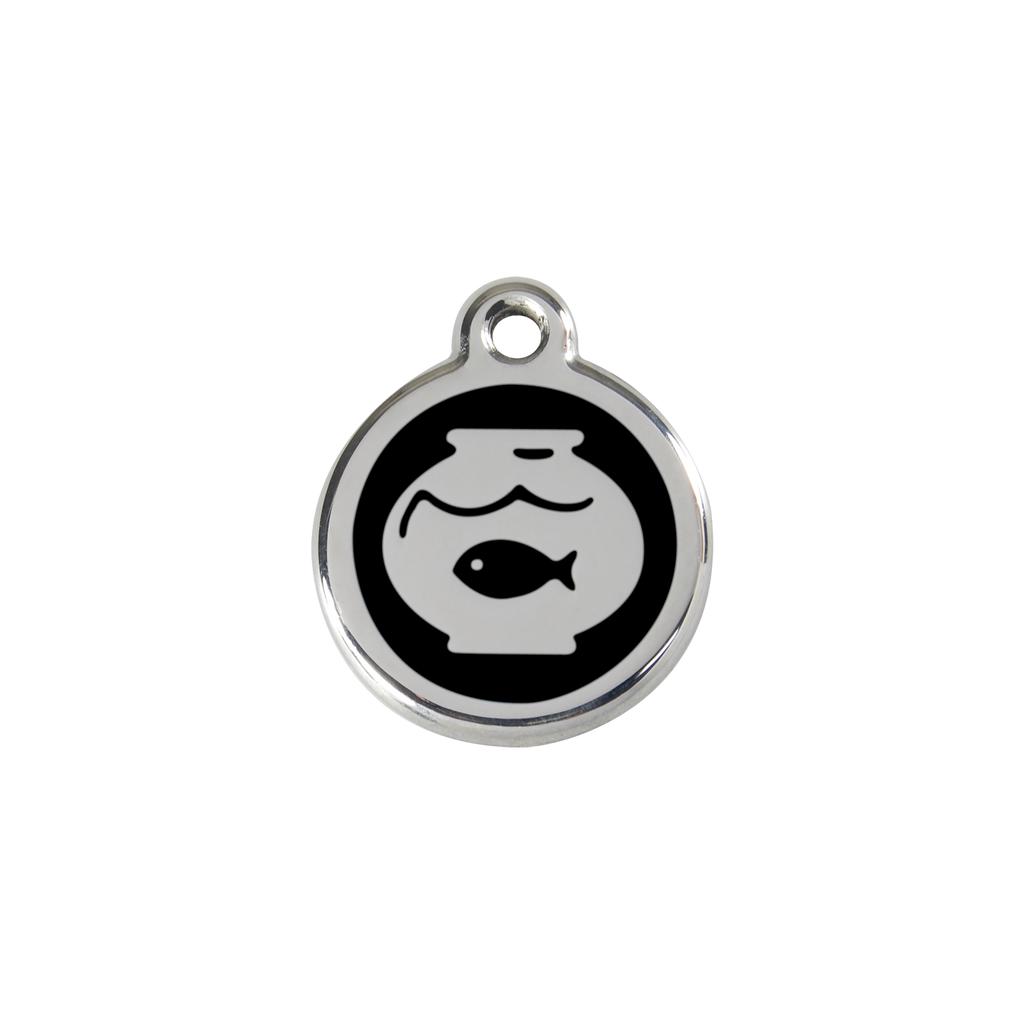 Red Dingo Stainless Steel Fish In A Bowl Cat ID Tag