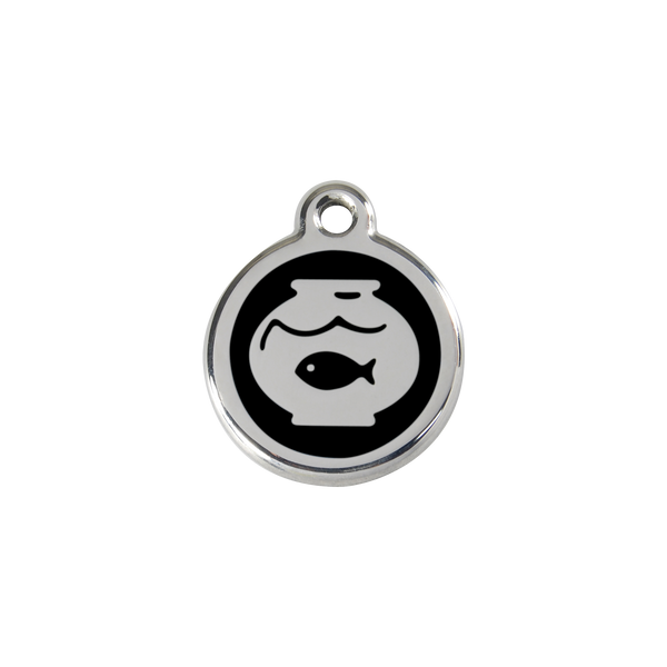 Red Dingo Stainless Steel Fish In A Bowl Cat ID Tag