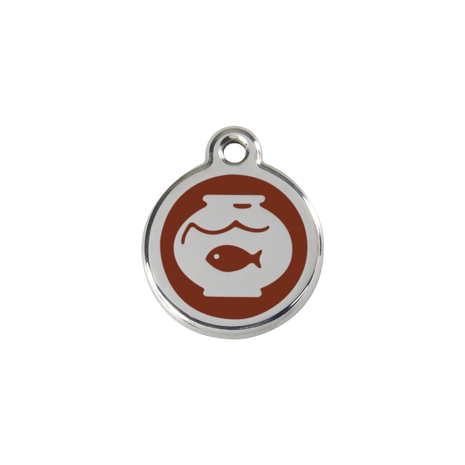 Red Dingo Stainless Steel Fish In A Bowl Cat ID Tag