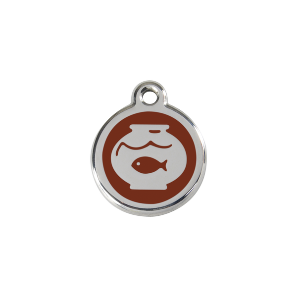 Red Dingo Stainless Steel Fish In A Bowl Cat ID Tag
