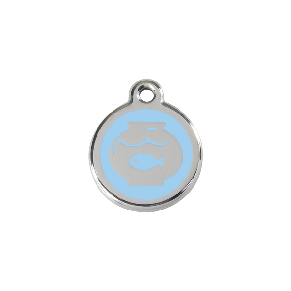 Red Dingo Stainless Steel Fish In A Bowl Cat ID Tag