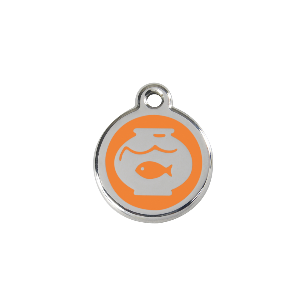 Red Dingo Stainless Steel Fish In A Bowl Cat ID Tag