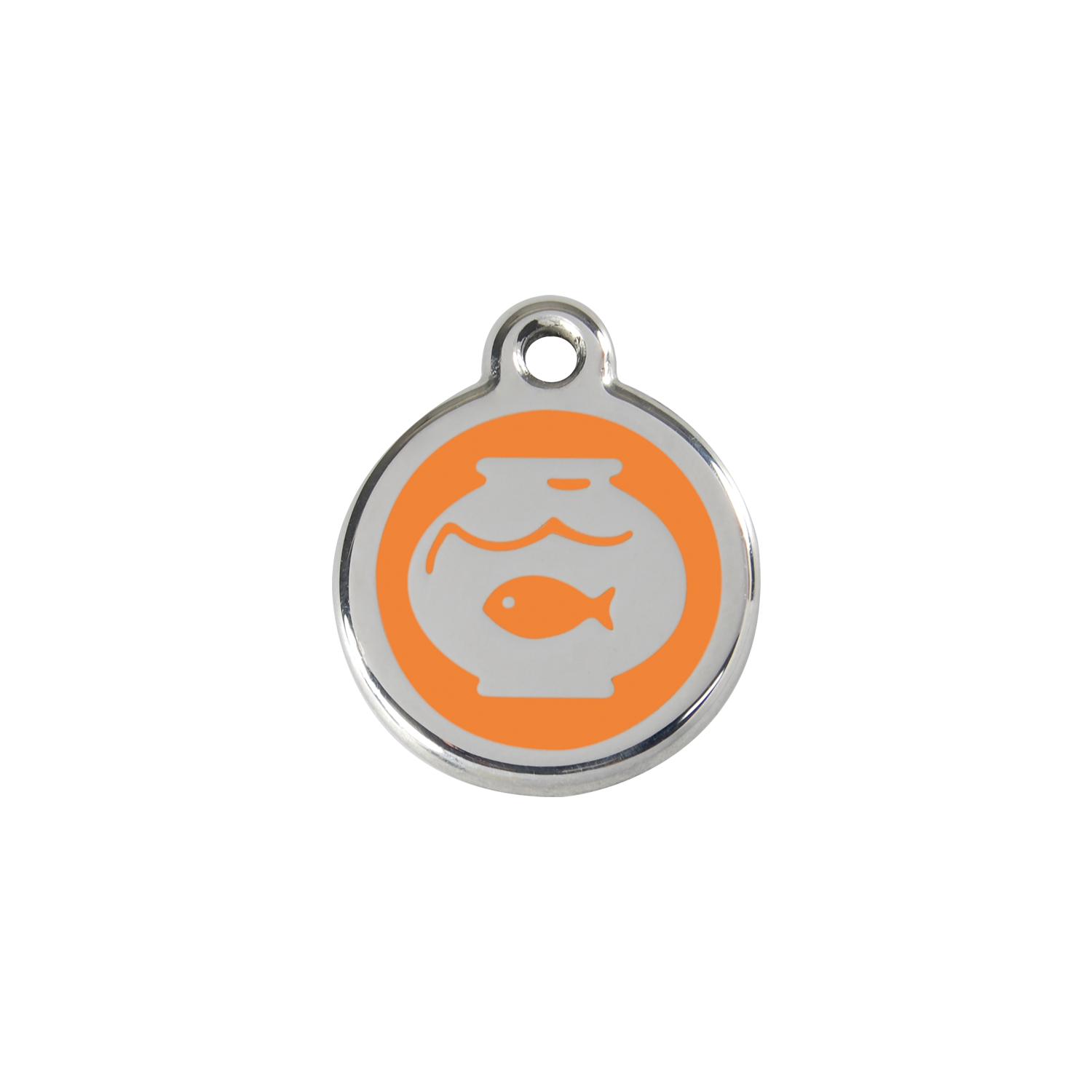 Red Dingo Stainless Steel Fish In A Bowl Cat ID Tag