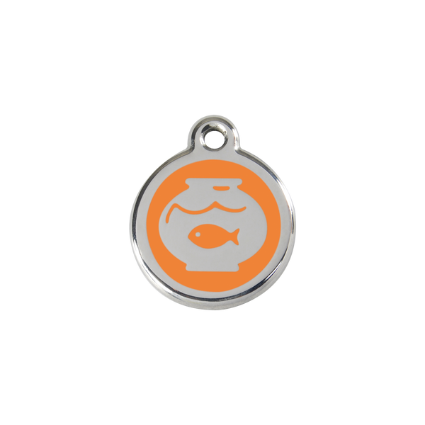 Red Dingo Stainless Steel Fish In A Bowl Cat ID Tag