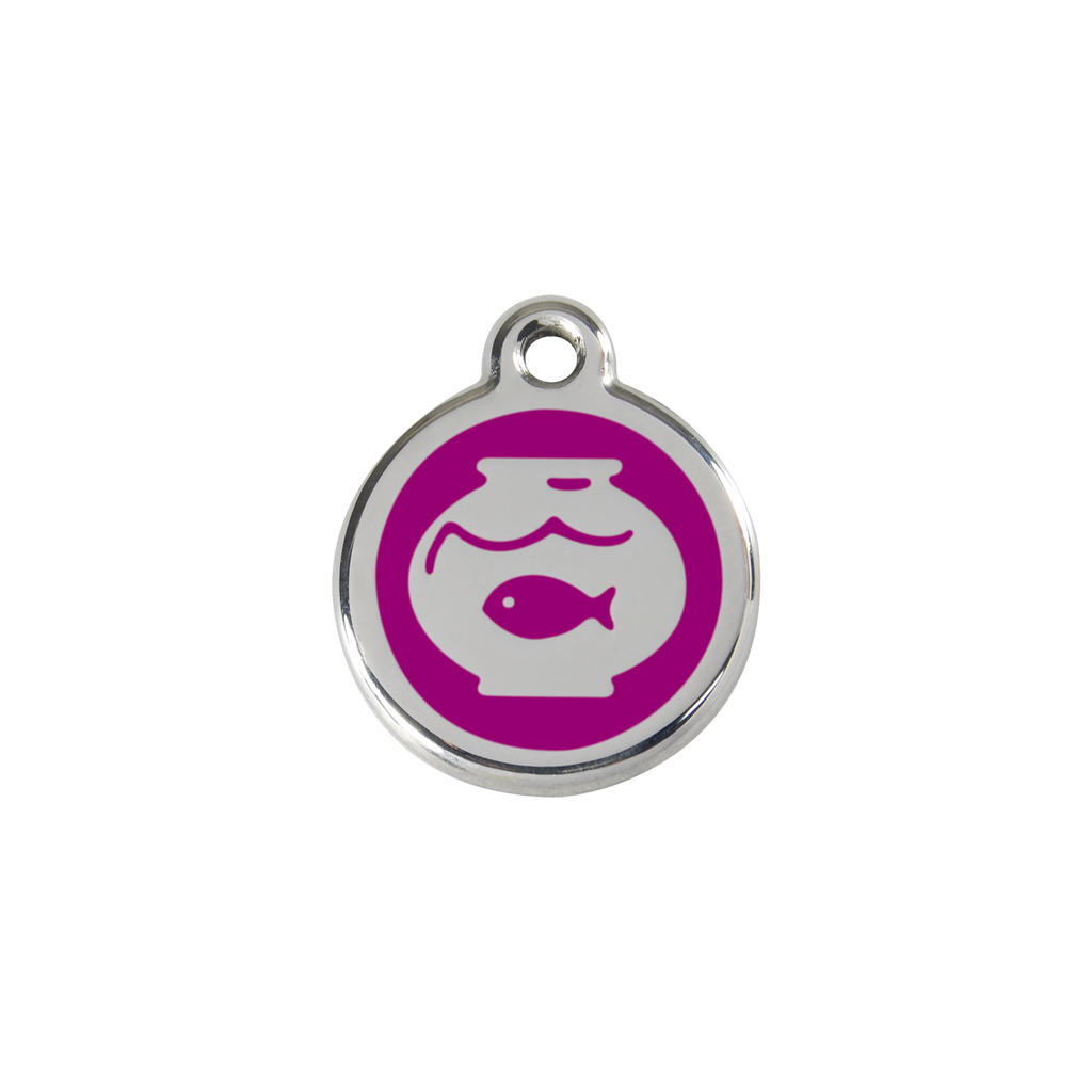 Red Dingo Stainless Steel Fish In A Bowl Cat ID Tag