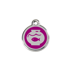 Red Dingo Stainless Steel Fish In A Bowl Cat ID Tag