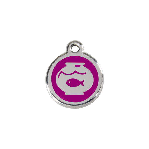 Red Dingo Stainless Steel Fish In A Bowl Cat ID Tag