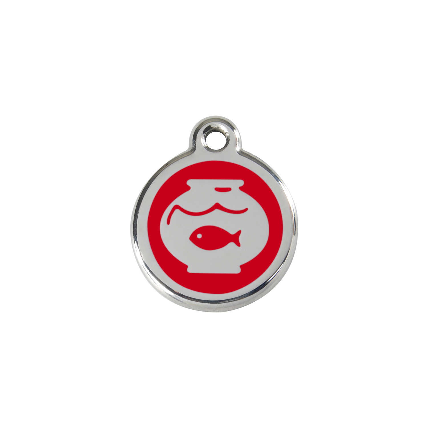 Red Dingo Stainless Steel Fish In A Bowl Cat ID Tag