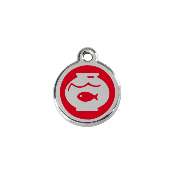 Red Dingo Stainless Steel Fish In A Bowl Cat ID Tag