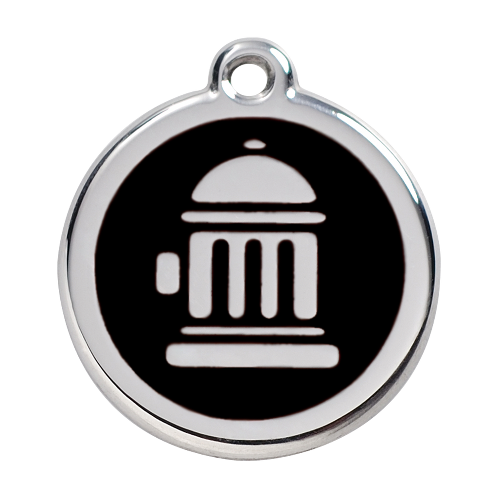 Red Dingo Stainless Steel & Enamel Fire Hydrant Dog ID Tag