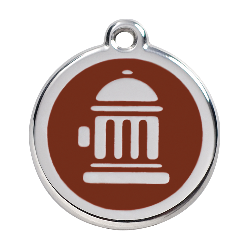 Red Dingo Stainless Steel & Enamel Fire Hydrant Dog ID Tag
