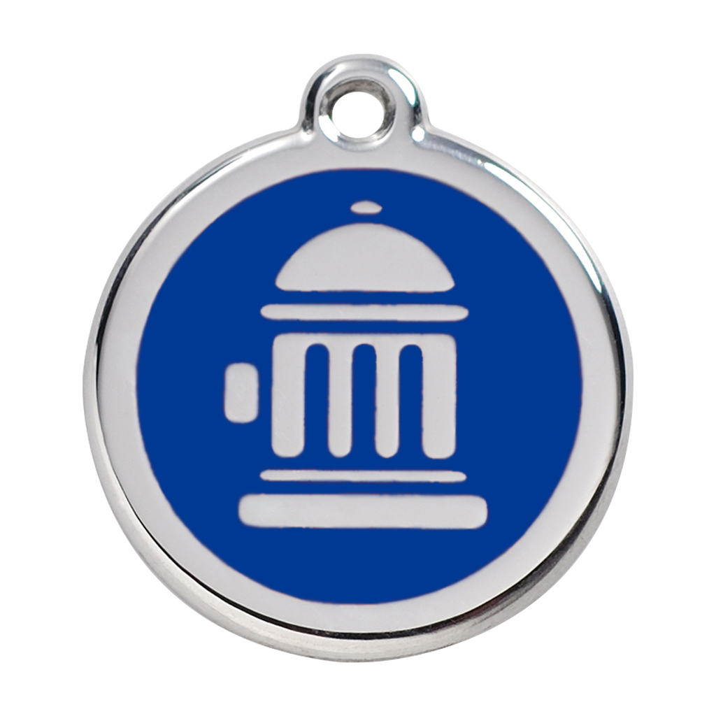 Red Dingo Stainless Steel & Enamel Fire Hydrant Dog ID Tag