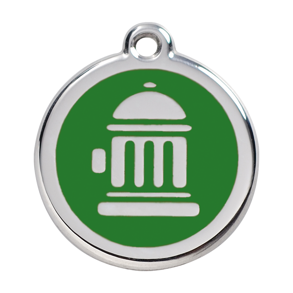 Red Dingo Stainless Steel & Enamel Fire Hydrant Dog ID Tag