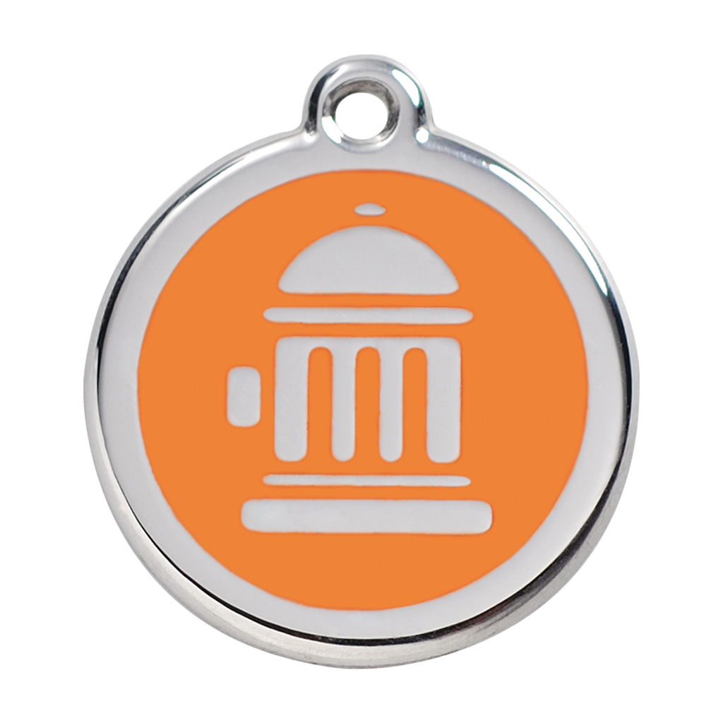 Red Dingo Stainless Steel & Enamel Fire Hydrant Dog ID Tag