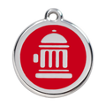 Red Dingo Stainless Steel & Enamel Fire Hydrant Dog ID Tag
