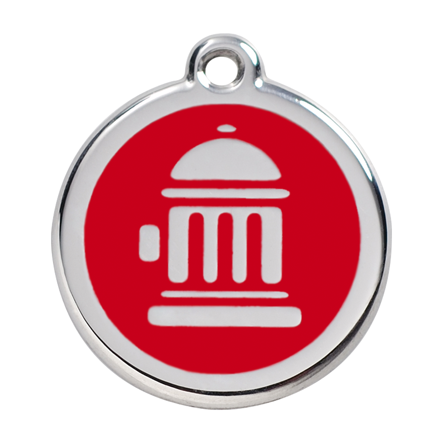 Red Dingo Stainless Steel & Enamel Fire Hydrant Dog ID Tag