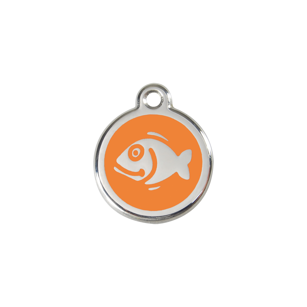 Red Dingo Stainless Steel Happy Fish Cat ID Tag