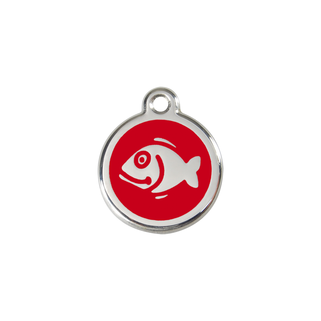 Red Dingo Stainless Steel Happy Fish Cat ID Tag