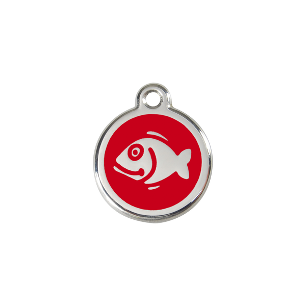 Red Dingo Stainless Steel Happy Fish Cat ID Tag