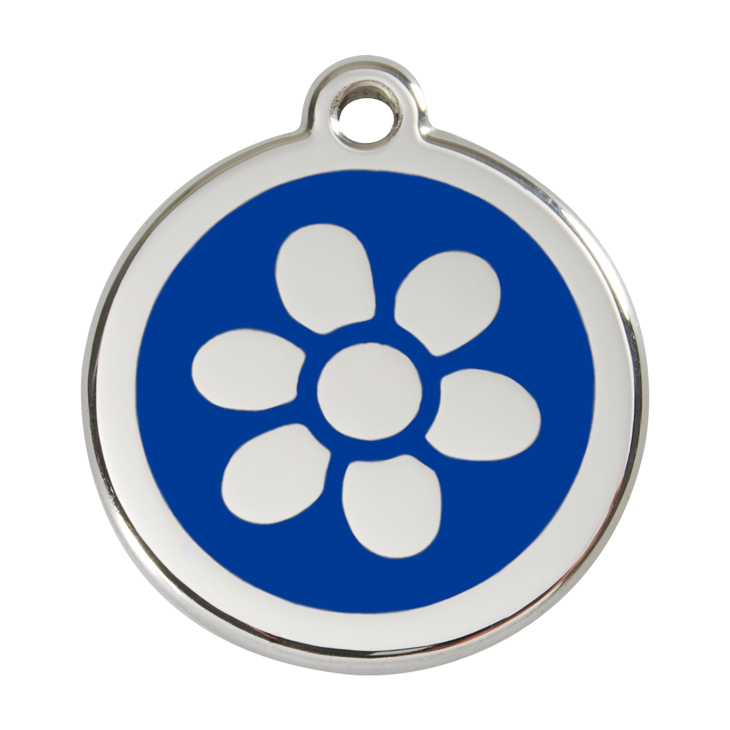Red Dingo Stainless Steel & Enamel Flower Dog ID Tag