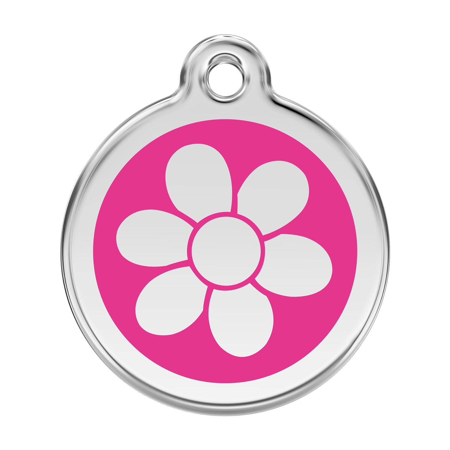 Red Dingo Stainless Steel & Enamel Flower Dog ID Tag